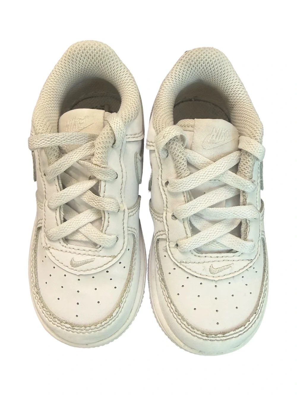 Nike Air Force 1 LE Triple White Leather Sneakers Toddler Kids Size 7C